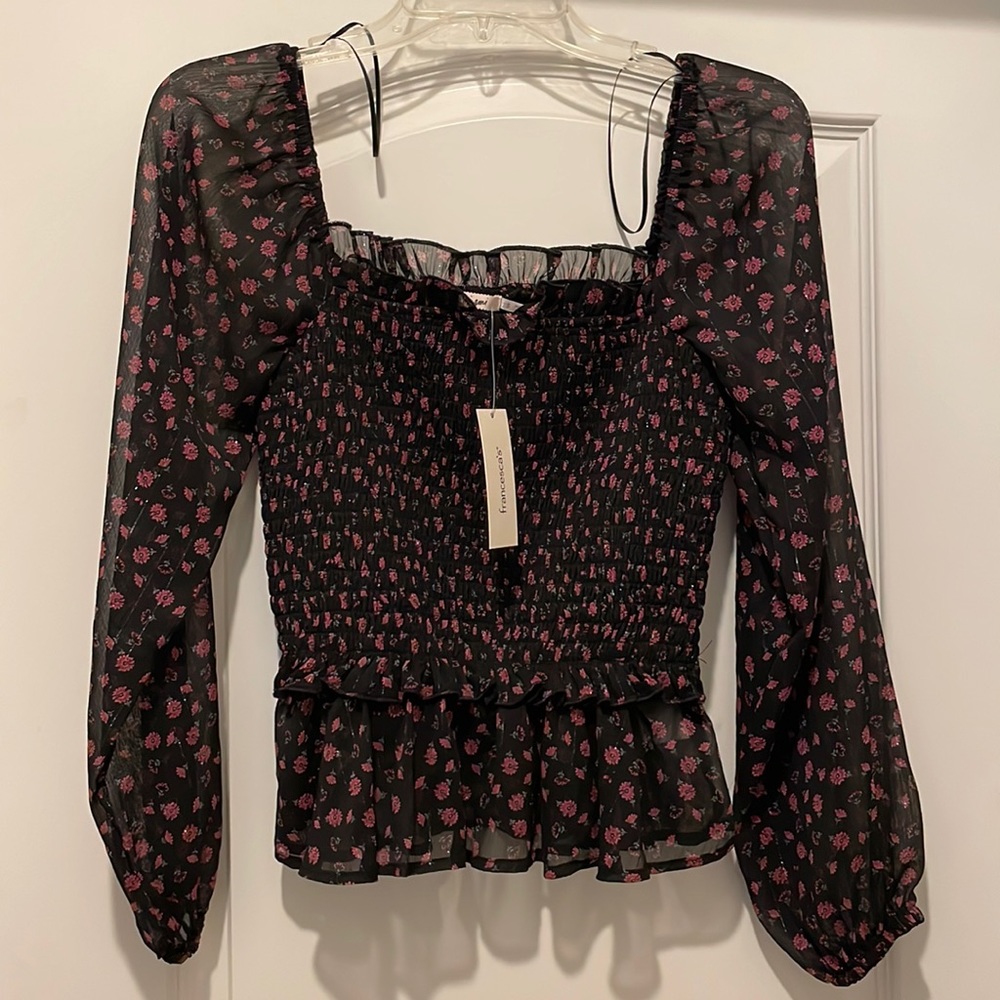 Francesca's new with tags long sleeve square neck top